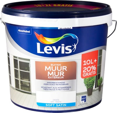 Levis - Muur Buiten - Wit - 12 L