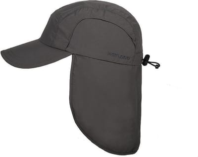 Hatland - Verkoelende UV pet met nekbescherming voor heren - Malcolm - Antraciet - maat S/M (56CM)