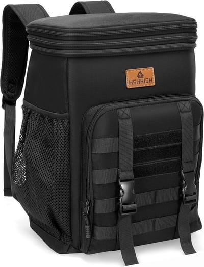 Koelrugzak, picknicktas, uitbreidbaar, waterdicht, lekvrij, koeltas, geïsoleerd, grote koeltas voor mannen en vrouwen, wandelen, reizen, camping, strand, picknick, BBQ, 30 l, zwart