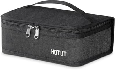 Geïsoleerde Lunchtas voor Werk en School - Opvouwbare Picknicktas met Handvat in Zwart