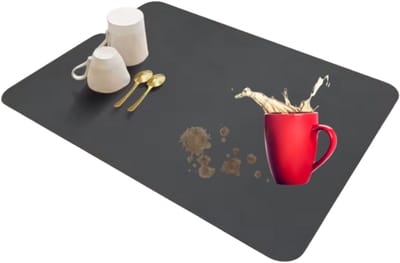 S4D® - Afdruipmat - Afdruipmat Voor Afwas - Koffiemat - Multifunctioneel Absorberende Mat - Koffiemachine Onderlegger - 50x40 CM - Antraciet