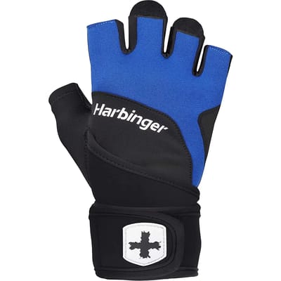 Harbinger Training Grip - Fitness Wrist Wraps Heren & Dames - Deadlifting - S - Unisex - Blauw - Gym & Crossfit Training - Krachttraining