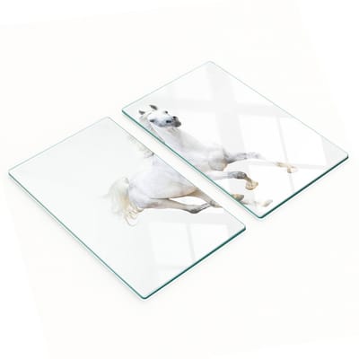 Geharde multifunctionele decoratieve glazen borden met Arabisch paard, 2x30x52 cm