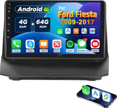 ESSGOO voor Ford Fiesta Carplay Autoradio - 2009-2017 - Android 15 4+64GB - 9" Touchscreen - GPS, Wifi, SWC