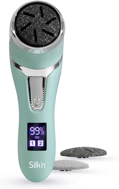 SnelShoppen - Elektrische Pedicureset voor Zijdezachte Voeten - Waterdichte Eeltverwijderaar met 3 Slijpschijven - Mintkleurig - Ideaal voor Thuisgebr