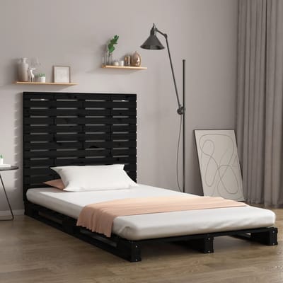 vidaXL - Hoofdbord - wandmontage - 126x3x91,5 - cm - massief - grenenhout - zwart