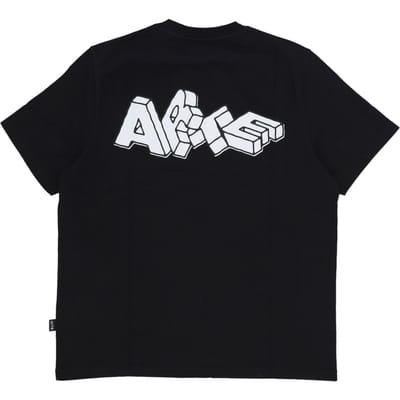 Mannen T-shirt Block Print T-shirt Black