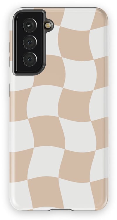 Checkered Warp Hoesje Samsung Galaxy S21 | Geschikt Voor Mag | Uniek Design Hoesje | Beschermhoes Samsung Galaxy S21 Linen Grid