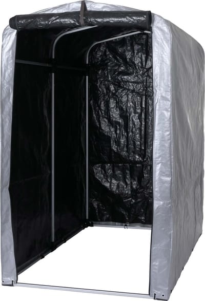 Fietsgarage MCW-N61, folie garage opslag garage tent, aluminium UV-bescherming waterdicht, 201x121x201cm ~ zilver