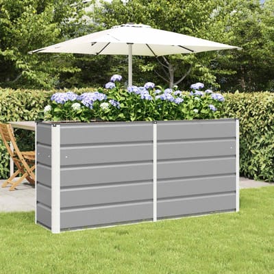 vidaXL - Plantenbak - Lichtgrijs - 160 - x - 40 - x - 75 - cm - Staal