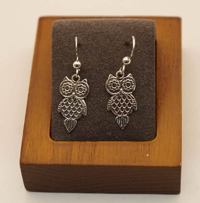 Zilveren oorhangers uil - sierlijke uilen oorbellen van sterling zilver - oorbellen nachtdier uil gemaakt van 925 zilver - vrouwelijke oorhangers - zilveren oorhangers van dieren