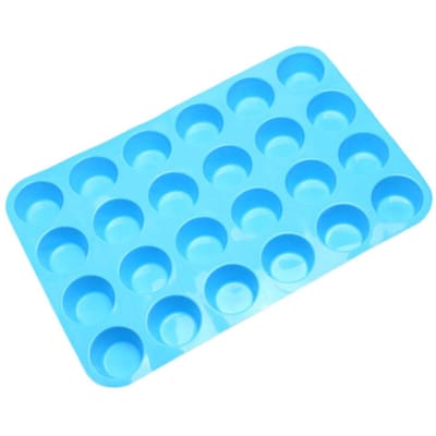 Mini Muffin 24 Gaten Siliconen Ronde Vorm DIY Cupcake Koekjes Fondant Bakvorm Anti-aanbak Pudding Gestoomde Taartvorm Bakgereedschap blue