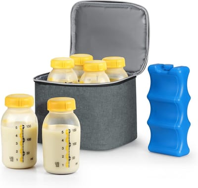 Lunch koeltas met koelelement (380 ml) - Compact veelzijdig - Ideaal voor picknicks reizen kamperen - Moedermelk opslag - Voor 6 babyflessen