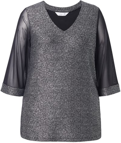 MIAMODA - Dames - T-shirt A-lijn - Zwart - Maat 42