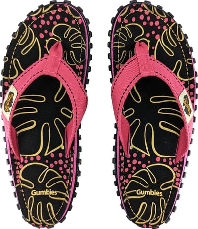 Gumbies Teenslippers | Unisex | Tropical Black | Rood / Zwart | Maat 36