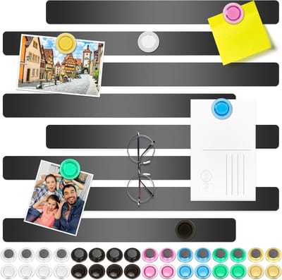 Magneetbord - memobord voor kantoor - 16 sterke magneten - zwart