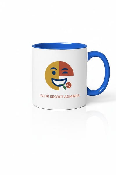 Mok Geheime Aanbidder - Emoji Roos Wenk - Origineel Cadeau Liefde Valentijn