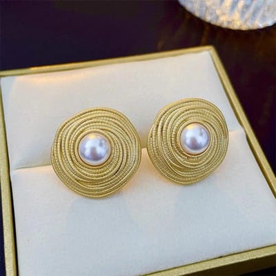 Punk Warp Ronde Grote Bal Metalen Stud Oorbellen voor Vrouwen Klassieke Vintage Doorboorde Oorbellen Steampunk Sieraden