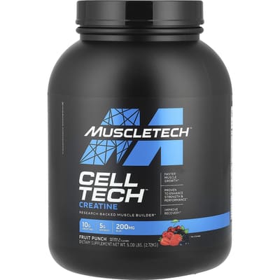 Muscletech CellTech Creatine - Met Toegevoegde Vitamines en Mineralen - Fruit Punch - 2720 gram (55 doseringen)