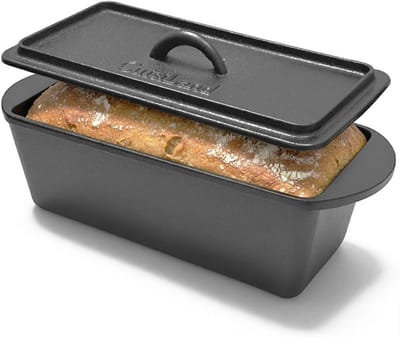 Gietijzeren Brood Pan - Bakvorm met Deksel - Brood Bakken - Vooraf Gekruid - 3.8 Liter - Zwart
