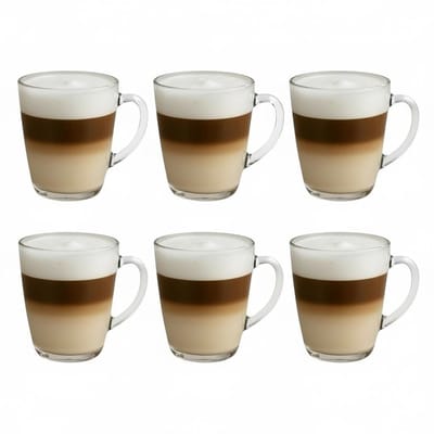 Majestix Latte Macchiato Glazen - Set van 6 glazen - 370 ML - Latte Macchiato - Cappuccino - Espresso - Koffie - Thee