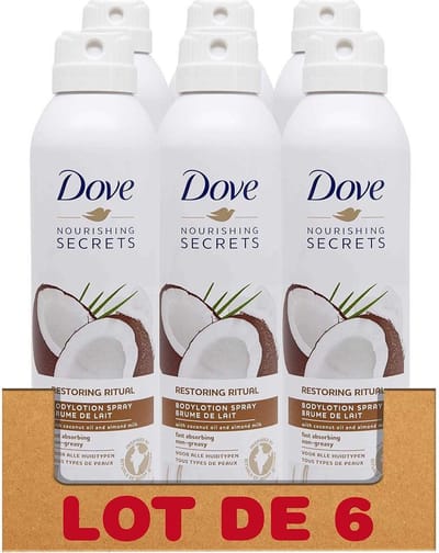 Dove Nourishing Secret Body lotion Spray - Coconut Oil & Almond Milk - Voordeelverpakking 6 Stuks