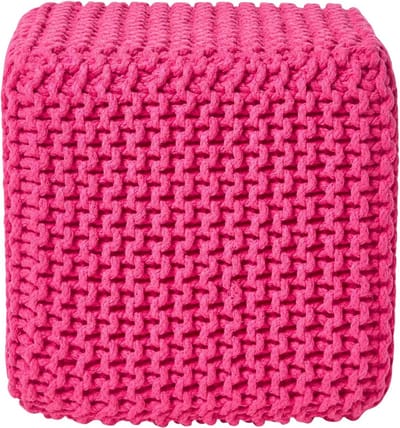 Homescapes Gebreide kubuszit 100% katoen, roze