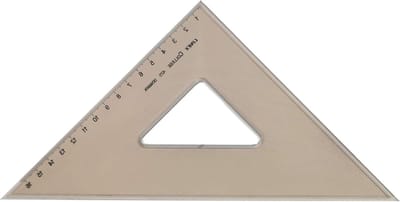 Tekendriehoek - Geometrie Driehoek Tekenliniaal - Nauwkeurig Tekenen - Met Inktrand - 250 mm - Transparant