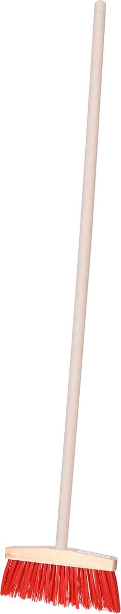 Brumag Voegenbezem Vega voor randjes - Harde vezels - 30 cm breed - Houten steel van 140 cm - smalle kop - rood
