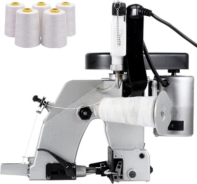 Draagbare tascloser - Industriële sluitmachine - Tassen sluiten - Automatische naaimachine - 245x235x295 mm - Grijs