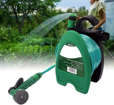 Slanghaspel Set - Tuinslang Organizer - Tuin Water Geven - Compleet Met Spuitpistool - 10 Meter Slang - Groen