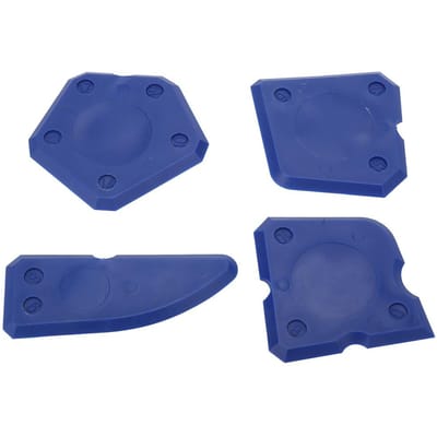 4 STUKS Kit Kitgereedschap Siliconen Glas Cement Schraper voor Afdichtmiddel Voegmiddel Afwerking Afdichting (Blauw)