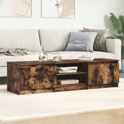 vidaXL - Tv-meubel - 140x40x35,5 - cm - bewerkt - hout - gerookt - eikenkleurig