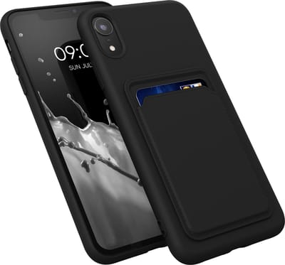 kwmobile telefoonhoesje geschikt voor Apple iPhone XR - Hoesje met pasjeshouder - TPU case in zwart