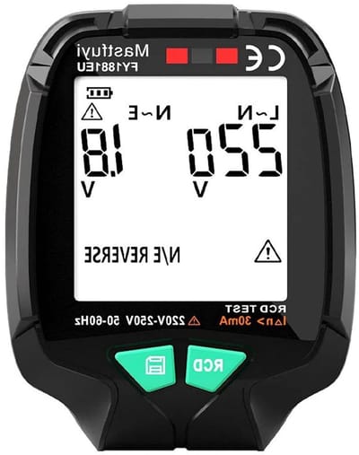 Volledige stekker tester voor AC spanning 30V-250V, fasecontrole en polariteit, RCD nulmeting