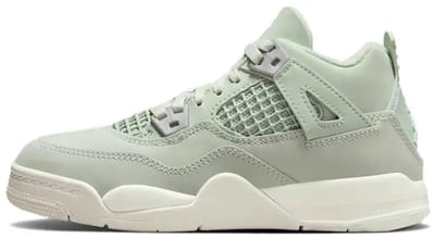 Jordan 4 Retro 'Abundance' - Maat 35 - Seafoam/Metallic Silver/Sail / Grijs Wit - Air Jordan 4 - Lifestyle - Kinder Sneakers voor Jongens en Meisjes - Doos zonder deksel