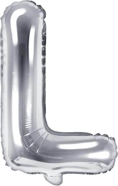 Partydeco - Folieballon Zilver Letter L (35 cm)