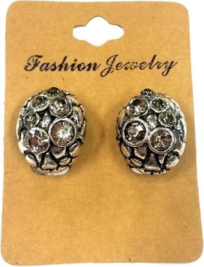 Fako Bijoux® - Clip Oorbellen - Ovaal - Kristal - Zilverkleurig