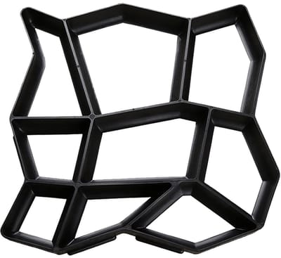 Betonvorm Vierkant - Trottoirvorm Terrasvorm - Tuinpad Aanleggen - Herbruikbaar Stevig Plastic - 43x43x4 cm - Zwart