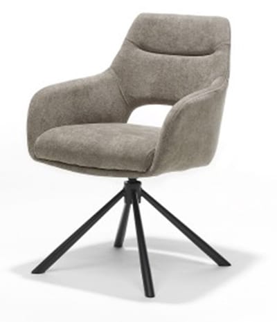 Eetkamerstoel Lucas - 360 graden draaibaar - Auto return - Storm Stof - Taupe