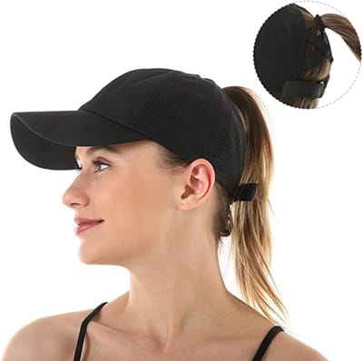 Dames Ponytail Baseball Pet - Sneldrogend Ademend Net Ponyhoed - Verstelbare Lichtgewicht UV Bescherming Sportpet voor Hardlopen Reizen Sportschool