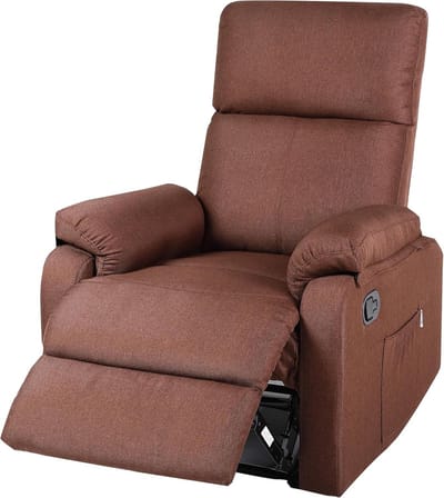 Relaxstoel stof - Lounge stoel fauteuil - Ontspannen tv kijken - Zero wandsysteem - 65x110x80 cm - Bruin