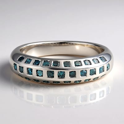 Cavill - Elegante Zilveren Ring - 925 Sterling Zilver - 31 Koningsblauwe Diamanten 0.395 ct - Ronde Briljant Slijpsel - Maat 17