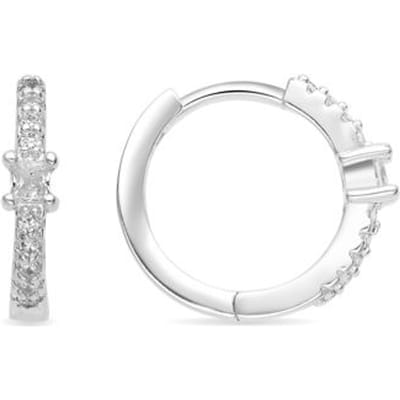 Luxenter Oorbellen met Glimmende Zirkonia zilverkleurige afwerking - Duia
