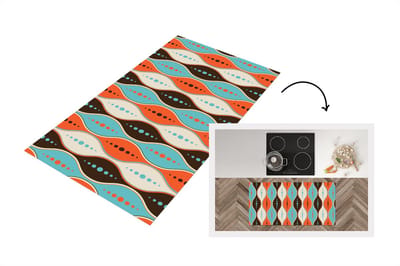 Keukenloper 120x60 cm - Keukenmat vinyl Retro - Cirkel - Design - Keukenmatten loper - Keuken vloerkleed tapijt