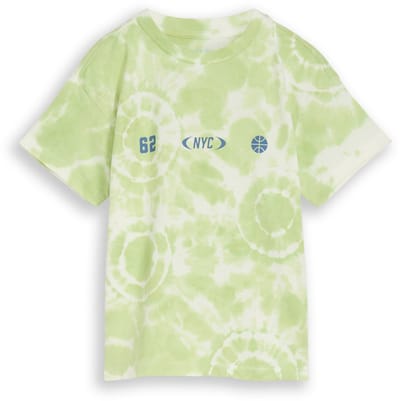 Tom Tailor - Oversized tie-dye T-shirt - Maat 92/98 - light green white tie dye