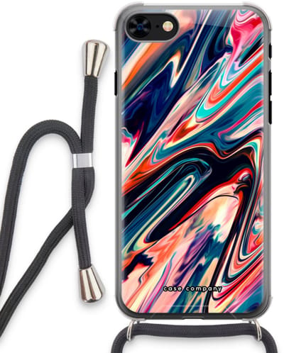 Case Company® - Hoesje met koord geschikt voor iPhone 7 hoesje met Koord - Quantum Being - Telefoonhoesje met Zwart Koord - Bescherming aan alle Kanten en Over de Schermrand