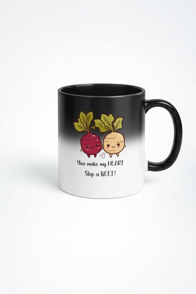 Magische Mok Bieten Liefde Pun - You Make My Heart Skip A BEET! - Warmtegevoelig Cadeau