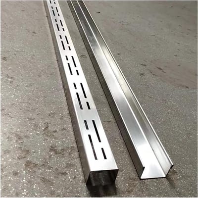 Afwateringsgootset - Drainagesysteem - Opritten Waterdicht - Roestvrij Staal 304 - B 100 x H 30 mm - Zilverkleurig