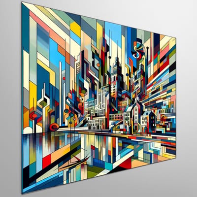 Abstract groningen schilderij | Groninger abstracte kunst; een evolutie van expressieve kleuren en vormen | Kunst - 30x30 centimeter op Dibond | Foto op Dibond